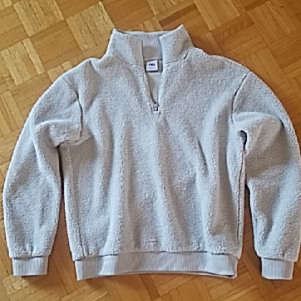 Zara Sherpa Teddy Half-Zip Sweater